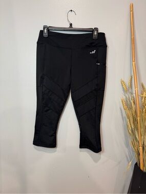 bcg Black Performance Running Leggings with Reflective Logo